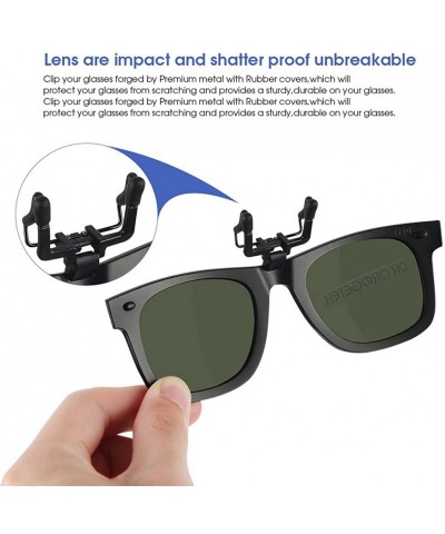 Wayfarer Clip-on Sunglasses Unisex Polarized Frameless Lens Flip Up Clip on Sunglasses Eyeglass-1-Piece clip on glasses - CD1...