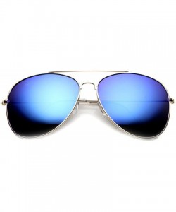 Aviator Class Large Retro Metal Mirror Lenses Aviator Sunglasses - Gold Ice - C411YN8HOQZ $10.16