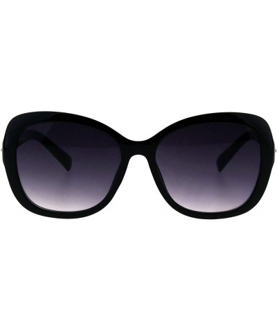 Square Womens Luxury Fashion Sunglasses Rhinestone Design Square Frame UV 400 - Black (Smoke) - C218IC9K86N $13.85