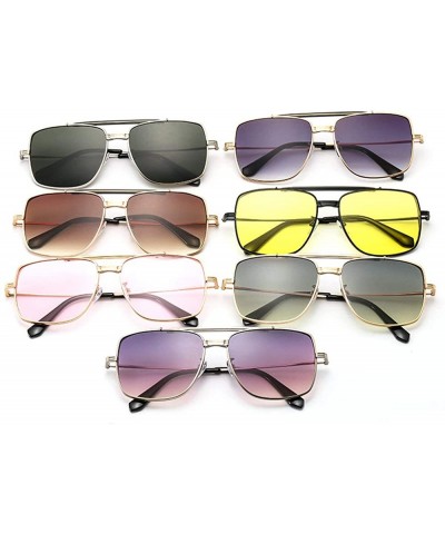 Square Vintage Gold Alloy Womens Sunglasses 2020 Square Pilot Luxury Gradient Style Sunglasses Ladies Shades UV400 - C1194CS2...