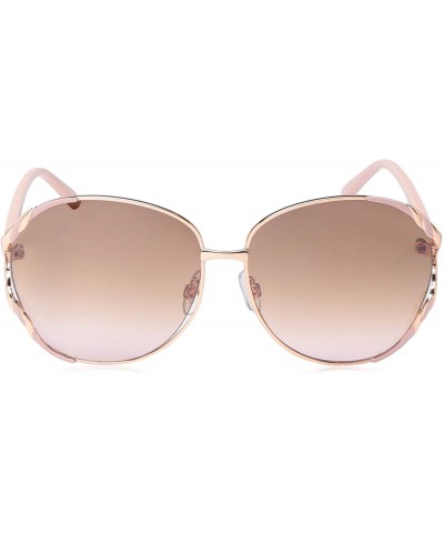 Round Women's 1027SP Large Round Metal Sunglasses with Enamel Twist Frame Design & 100% UV Protection - 60 mm - CC18NTYN97T $...