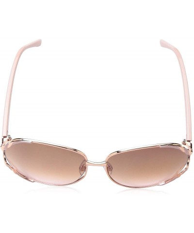 Round Women's 1027SP Large Round Metal Sunglasses with Enamel Twist Frame Design & 100% UV Protection - 60 mm - CC18NTYN97T $...