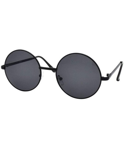 Round John Lennon 60's Vintage Round Hippie Sunglasses P2012 - Black Smoke - CF18OK69GE5 $13.16