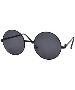 Round John Lennon 60's Vintage Round Hippie Sunglasses P2012 - Black Smoke - CF18OK69GE5 $13.16