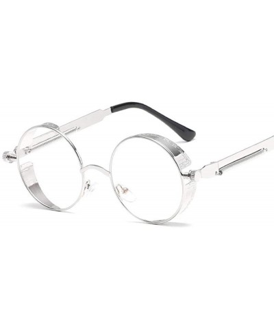 PA3447 Classic Crystal Glass Lens Retro Round Metal Sunglasses-50mm ...