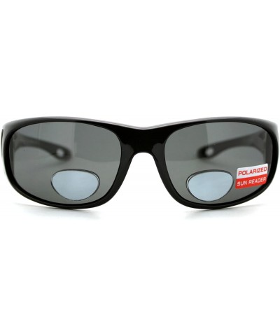 Rectangular Polarized Bifocal Sunglasses Mens Rectangular Black Frame - Black (Black) - CO1895A74R4 $10.88