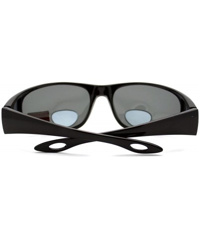 Rectangular Polarized Bifocal Sunglasses Mens Rectangular Black Frame - Black (Black) - CO1895A74R4 $10.88