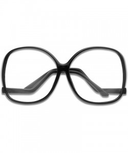 Square XL Oversize Plastic Square Swan Drop Temple Vintage Butterfly Eye Sun Glasses - Black - CQ187K2ZKU9 $12.28