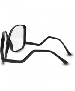 Square XL Oversize Plastic Square Swan Drop Temple Vintage Butterfly Eye Sun Glasses - Black - CQ187K2ZKU9 $12.28