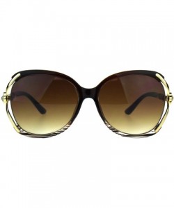 Square Womens Fashion Sunglasses Rhinestone Flower Accent Designer Style - Brown - CH18H3QRR0Z $8.99