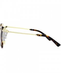 Cat Eye Womens Side Visor Shadelier Rhinestone Jewel Cat Eye Mod Sunglasses - Tortoise Gold Brown - CR18HSU4MXR $11.15