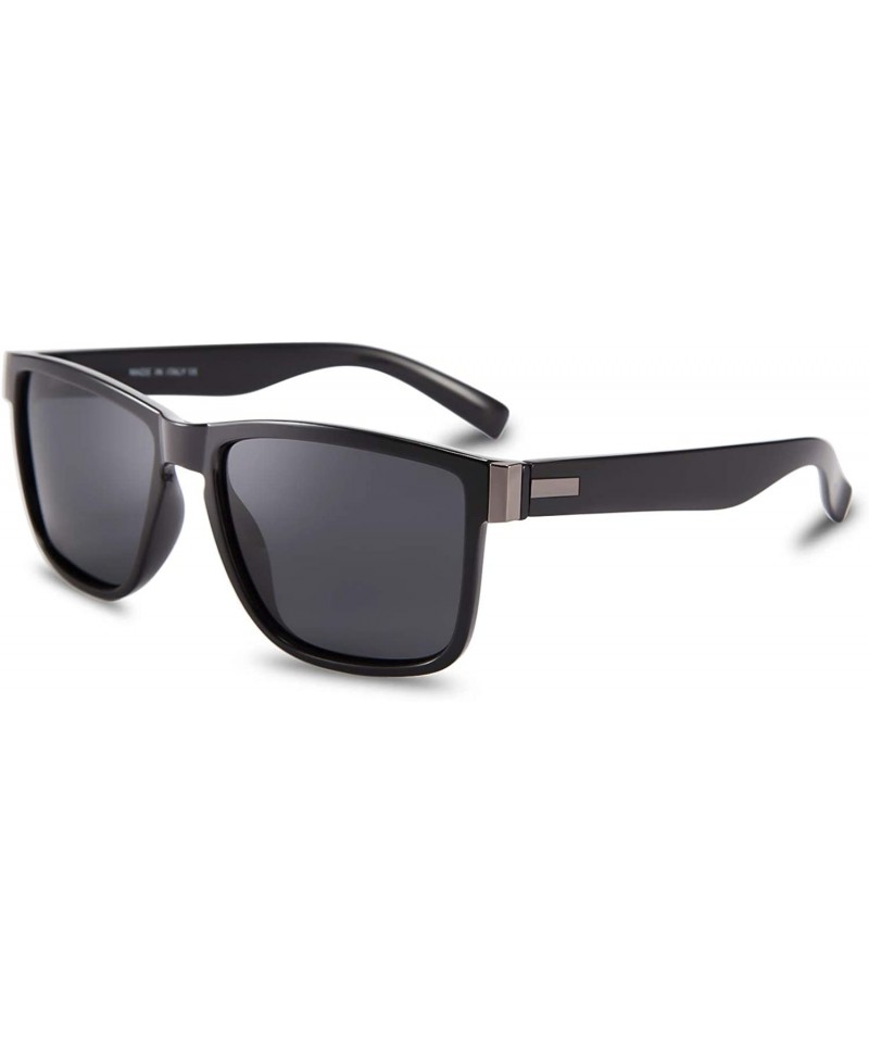 Vintage Polarized Sunglasses for Men Driving Square Sun Glasses UV  Protection - Black - C118AD9RY67