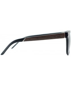 Wayfarer Unisex Wayfarer Wood Print Metal Accent Sunglasses - Dark Wood Frame - CR12LHIA833 $11.54