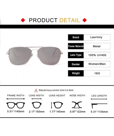 Square Retro Square Sunglasses for Women Men Unisex Vintage Polarized Lens Lightweight Sun Glasses - Silver Frame Lens - CO19...