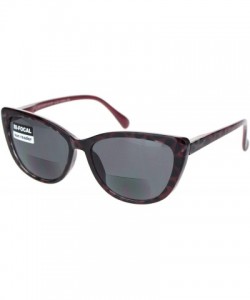 Square Bifocal Reading Sunglasses Small Magnified Square Womens Cateye Spring Hinge - Burgundy Tortoise - C418TRHOIUY $12.23