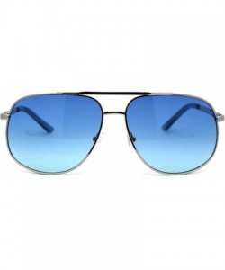 Oversized Bright Color Lens Oversize Rectangular Pilot Sunglasses - Blue - C111EHHLHIX $11.29