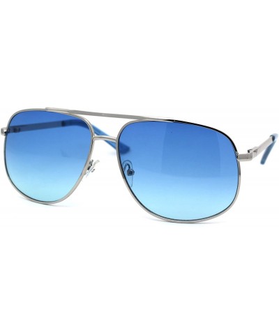 Oversized Bright Color Lens Oversize Rectangular Pilot Sunglasses - Blue - C111EHHLHIX $11.29