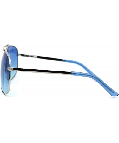 Oversized Bright Color Lens Oversize Rectangular Pilot Sunglasses - Blue - C111EHHLHIX $11.29