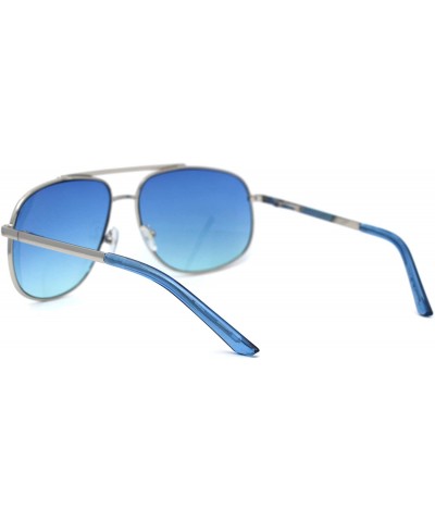 Oversized Bright Color Lens Oversize Rectangular Pilot Sunglasses - Blue - C111EHHLHIX $11.29