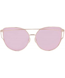 Aviator Designer Aviator Women's Sunglasses - Trendy Fashion Glasses with UV Sun Protection - Sass - Rose - CT18IC0GEMN $10.69