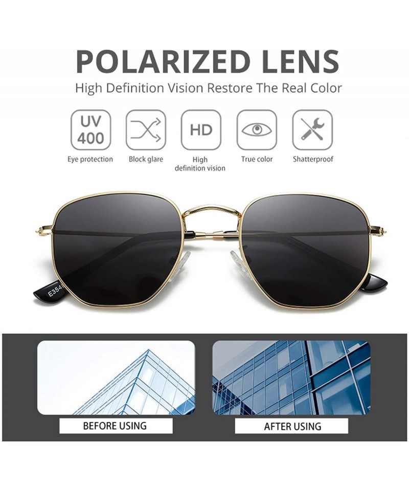 Classic Polarized Sunglasses Men Shades Women Hexagon Retro Sun Glasses ...