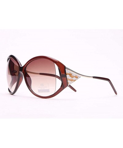 Oversized Women's Alexi Oversized Fashion Sunglasses with Pop-Out Mosaic Design - Brown - CM190804EKZ $18.83