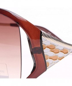 Oversized Women's Alexi Oversized Fashion Sunglasses with Pop-Out Mosaic Design - Brown - CM190804EKZ $18.83