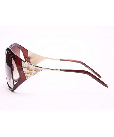 Oversized Women's Alexi Oversized Fashion Sunglasses with Pop-Out Mosaic Design - Brown - CM190804EKZ $18.83