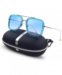 Aviator Vintage Aviator Sunglasses Designer Classic - Blue Lens - C718XTCCLO9 $12.19