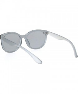 Shield Womens 90s Classic Round Shield Panel Lens Horn Rim Sunglasses - Silver Mirror - C618NRWC872 $9.92