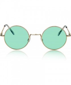 Oval Round Sunglasses Hippie John Lennon Vintage Small Circle Gold Glasses - Green- St Patrick's Day Glasses - CE195AW5RWI $8.97