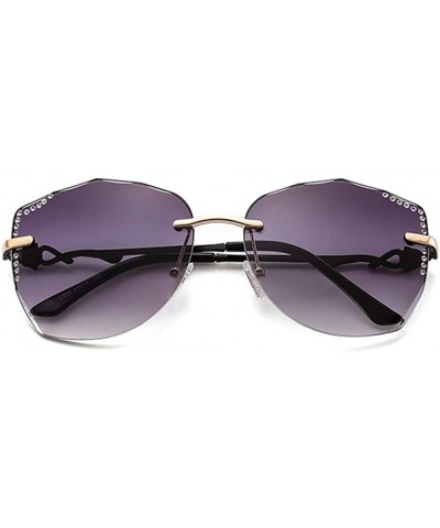 Rimless Oversized Sunglasses Trimming Decoration - C1 Gradient Gray - CH198KKSCRW $15.36