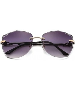 Rimless Oversized Sunglasses Trimming Decoration - C1 Gradient Gray - CH198KKSCRW $15.36