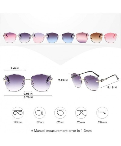 Rimless Oversized Sunglasses Trimming Decoration - C1 Gradient Gray - CH198KKSCRW $15.36