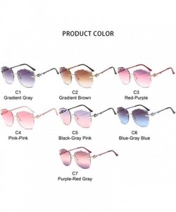 Rimless Oversized Sunglasses Trimming Decoration - C1 Gradient Gray - CH198KKSCRW $15.36