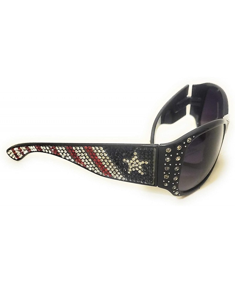 Rectangular Texas USA Sunglasses Star Flag American Bling Rhinestone Shades Jp - Navy Blue - C418WDMXC7C $31.89