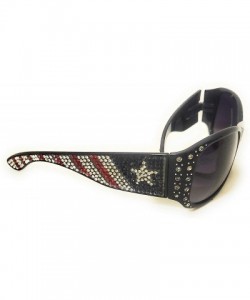 Rectangular Texas USA Sunglasses Star Flag American Bling Rhinestone Shades Jp - Navy Blue - C418WDMXC7C $31.89