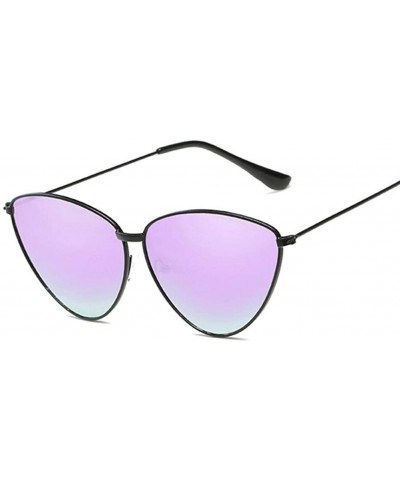 Cat Eye Women Metal Frame Cat Eye Sunglasses UV400 Mirror Sun Glasses Female Vintage Eyewear - Silversilver - C5199G0DKRL $9.96