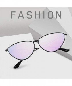 Cat Eye Women Metal Frame Cat Eye Sunglasses UV400 Mirror Sun Glasses Female Vintage Eyewear - Silversilver - C5199G0DKRL $9.96