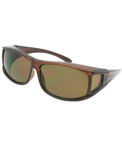 Wrap Medium Non Polarized Fit Over Sunglasses F11 - Brown Frame-non Polarized Brown Lens - C818CQT83RL $19.07