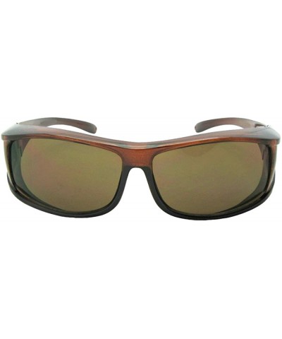 Wrap Medium Non Polarized Fit Over Sunglasses F11 - Brown Frame-non Polarized Brown Lens - C818CQT83RL $19.07