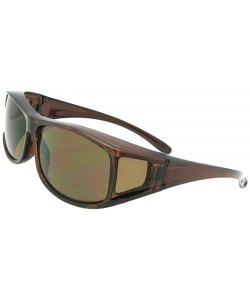 Wrap Medium Non Polarized Fit Over Sunglasses F11 - Brown Frame-non Polarized Brown Lens - C818CQT83RL $19.07