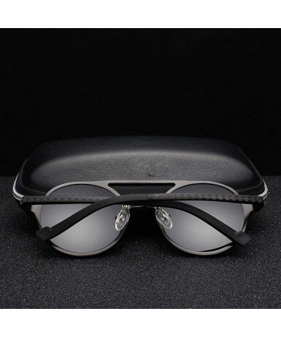 Aviator New Men Round Aluminum-Magnesium Polarized Sunglasses Fashion Y7576 C1BOX - Y7576 C4box - CP18XDWWEG9 $21.90