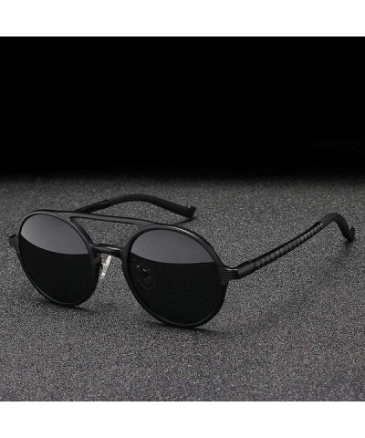 Aviator New Men Round Aluminum-Magnesium Polarized Sunglasses Fashion Y7576 C1BOX - Y7576 C4box - CP18XDWWEG9 $21.90