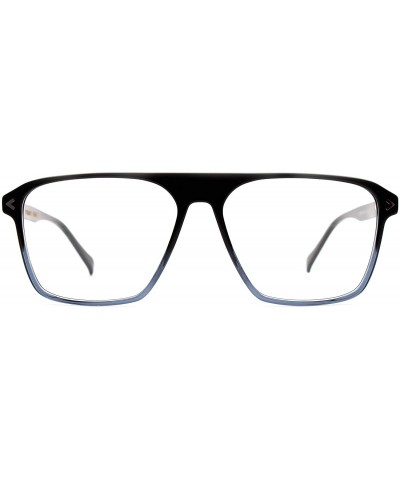 Square Eyeglasses 1056 Trendy Square Acetate - for Womens-Mens 100% UV PROTECTION - Blackbrowndegrade - CC192TEES60 $28.29