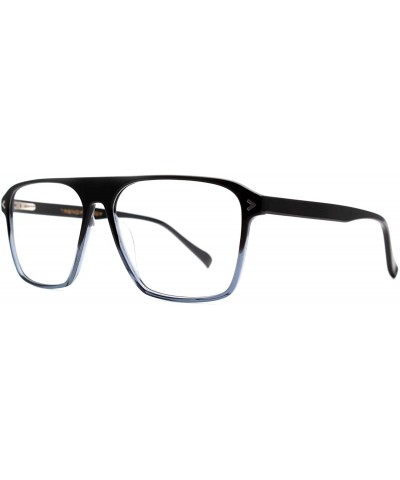 Square Eyeglasses 1056 Trendy Square Acetate - for Womens-Mens 100% UV PROTECTION - Blackbrowndegrade - CC192TEES60 $28.29