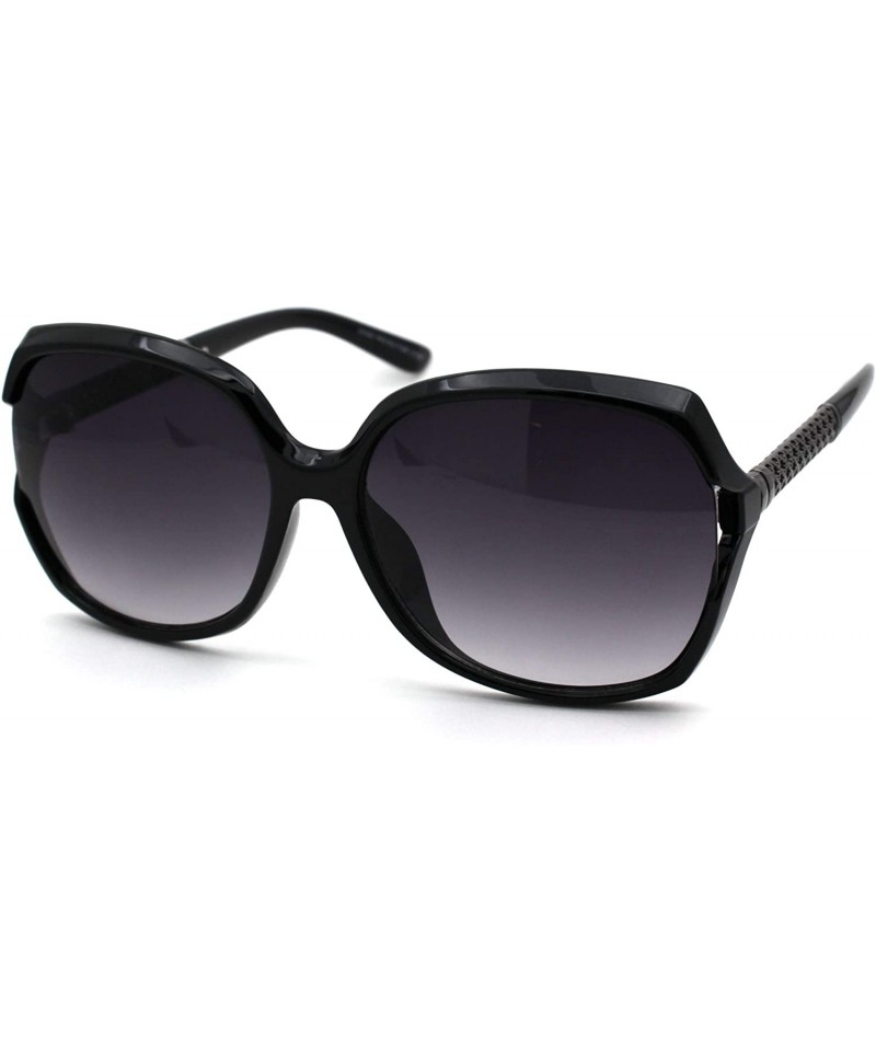 Butterfly Womens Butterfly Jewel Hollow Metal Arm Chic Sunglasses - Black Gunmetal Smoke - CI18W5HTYD9 $14.24