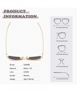 Round Cat Eye Mirrored Flat Lenses Polarized Metal Frame Women Sunglasses SR004 - C818N6O6ZR7 $13.84