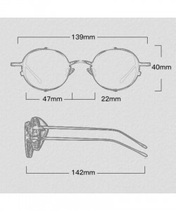 Round Unisex Steampunk Style Round Sunglasses Blue Light Blocking Glasses - Black - CY197IER3IH $10.16