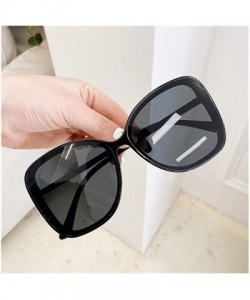 Round Oversized Sunglasses for Women Shades Big Round Sun Glasses Eyewear UV400 - Black Black - CG1906G3IZL $10.74